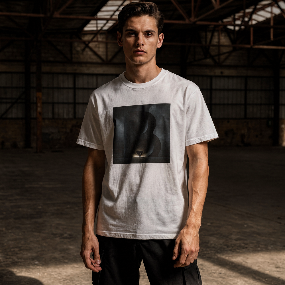 B Logo Minimalist Graphic T-Shirt