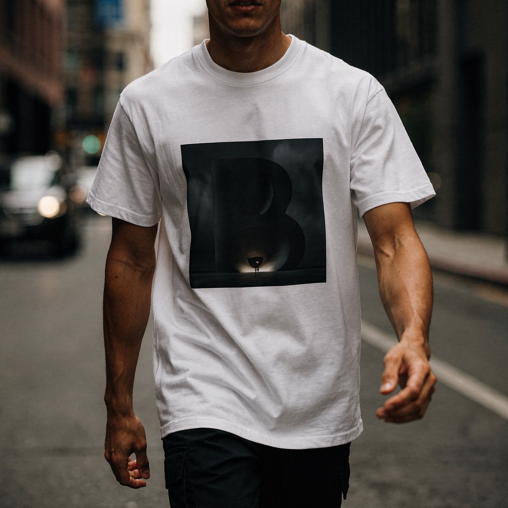 B Logo Minimalist Graphic T-Shirt