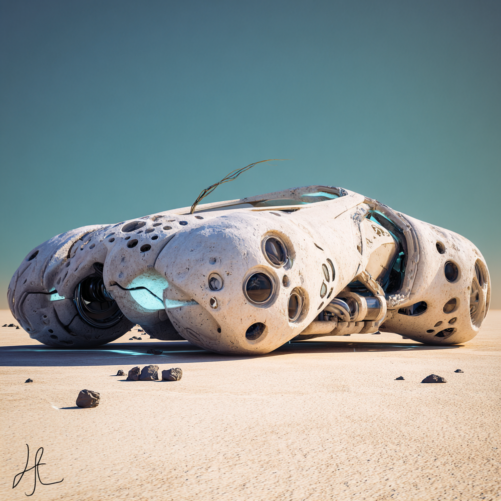 Futuristic Desert Pod - Surreal Concept Art Digital Download | High-Resolution Sci-Fi Wall Art